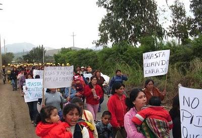 COMUNIDAD CAMPESINA : SE LEVANTA Y MARCHAN CONTRA MINERA CONDESTABLE