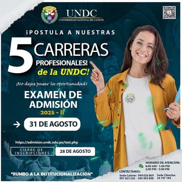 UNDC abre inscripciones para el Examen de Admisión 2025-II